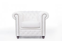 Chesterfield Fauteuil Original Leer | Wit | 12 jaar garantie