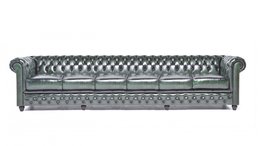 Chesterfield Bank Original Leer | 6-zits | Antiek Groen | 12 jaar garantie