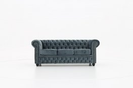 Chesterfield Bank Original Fluweel | 3-zits | Grijs | 12 jaar garantie