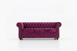 Chesterfield Bank Original Fluweel |3-zits | Paars | 12 jaar garantie