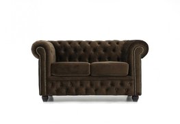 Chesterfield Bank Original Fluweel |2-zits | Bruin | 12 jaar garantie
