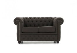 Chesterfield Bank Original Stof |2-zits | Pitch Bruin | 12 jaar garantie