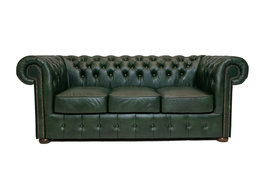 Chesterfield Bank Class Leer | 3-zits | Cloudy Groen | 12 jaar garantie