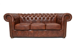 Chesterfield Bank Class Leer | 3-zits | Cloudy Oud Bruin | 12 jaar garantie
