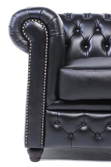 Chesterfield Fauteuil Original Leer | Zwart | 12 jaar garantie