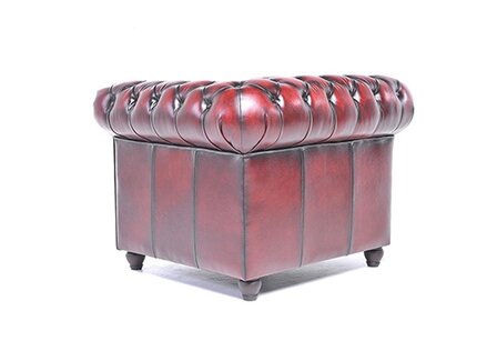 Chesterfield Fauteuil Original Leer | Antiek Rood | 12 jaar garantie