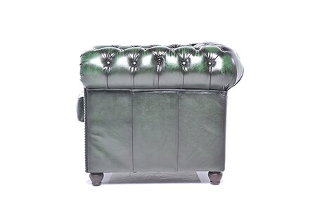 Chesterfield Fauteuil Original Leer | Antiek Groen | 12 jaar garantie