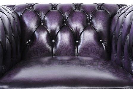 Chesterfield Fauteuil Original Leer | Antiek Paars | 12 jaar garantie