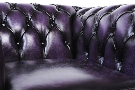 Chesterfield Fauteuil Original Leer | Antiek Paars | 12 jaar garantie