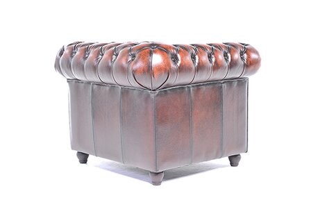 Chesterfield Fauteuil Original Leer | Antiek Bruin | 12 jaar garantie