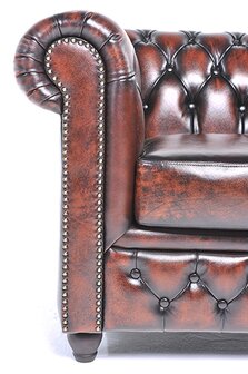 Chesterfield Fauteuil Original Leer | Antiek Bruin | 12 jaar garantie