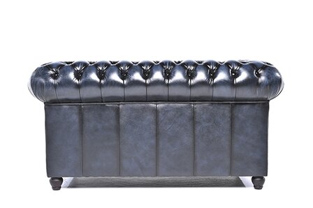 Chesterfield Bank Original Leer | 2-zits | Antiek Blauw | 12 jaar garantie