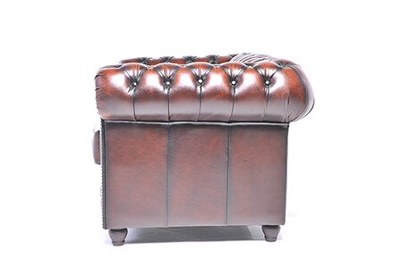 Chesterfield Bank Original Leer | 2-zits | Antiek Bruin | 12 jaar garantie