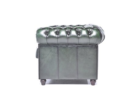 Chesterfield Bank Original Leer | 2-zits | Antiek Groen | 12 jaar garantie