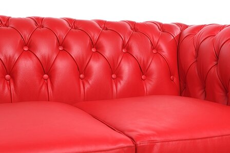 Chesterfield Bank Original Leer | 2-zits | Rood | 12 jaar garantie