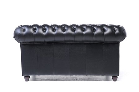 Chesterfield Bank Original Leer | 2-zits | Zwart | 12 jaar garantie