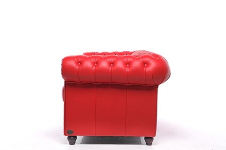 Chesterfield Bank Original Leer | 5-zits | Rood | 12 jaar garantie