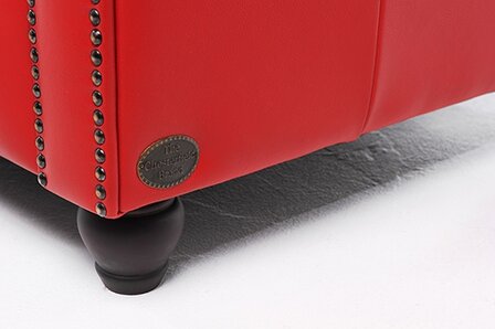 Chesterfield Bank Original Leer | 5-zits | Rood | 12 jaar garantie