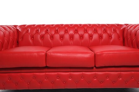 Chesterfield Bank Original Leer | 5-zits | Rood | 12 jaar garantie