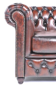 Chesterfield Bank Original Leer | 6-zits | Antiek Bruin | 12 jaar garantie