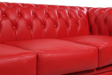 Chesterfield Bank Original Leer | 6-zits | Rood | 12 jaar garantie