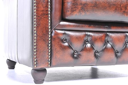 Chesterfield Bank Original Leer | 5-zits | Antiek Bruin | 12 jaar garantie