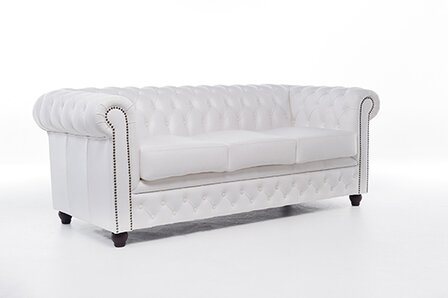 Chesterfield Bank Original Leer | 3-zits | Wit | 12 jaar garantie