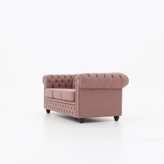 Chesterfield Bank Original Stof | 3-zits | Pitch Oud Roze | 12 jaar garantie