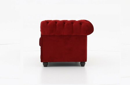 Chesterfield Fauteuil Original Fluweel | Rood | 12 jaar garantie