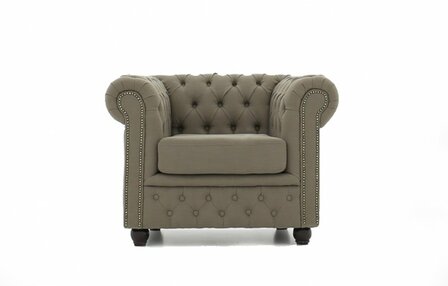 Chesterfield Fauteuil Original Stof | Pitch Beige | 12 jaar garantie