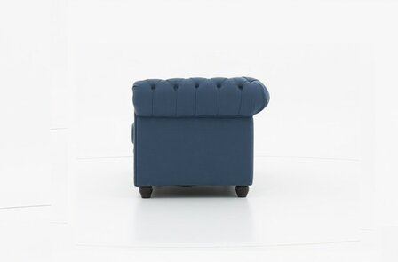 Chesterfield Fauteuil Original Stof | Pitch Blauw | 12 jaar garantie