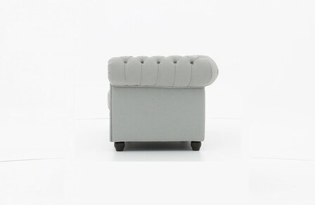 Chesterfield Fauteuil Original Stof | Pitch Licht Grijs | 12 jaar garantie