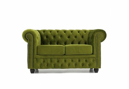 Chesterfield Bank Original Fluweel | 2-zits | Groen | 12 jaar garantie