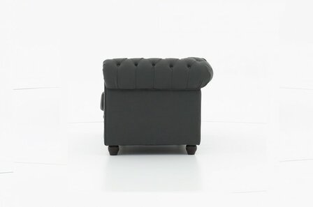 Chesterfield Bank Original Stof |2-zits | Pitch Donker Grijs | 12 jaar garantie