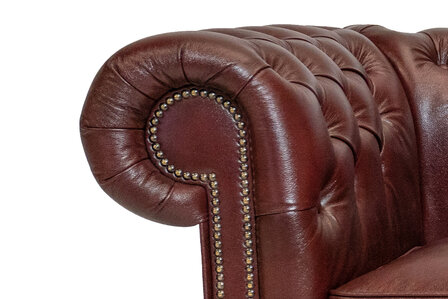 Chesterfield Fauteuil Class Leer | Cloudy Rood | 12 jaar garantie