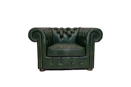 Chesterfield Fauteuil Class Leer | Cloudy Groen | 12 jaar garantie