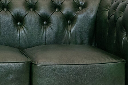 Chesterfield Bank Class Leer | 3-zits | Cloudy Groen | 12 jaar garantie