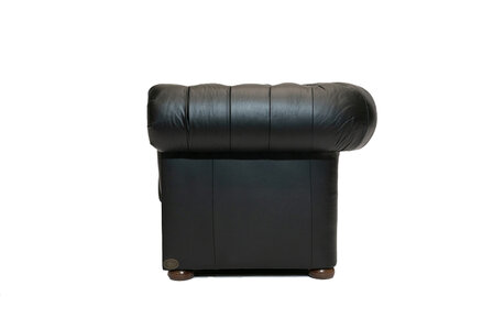 Chesterfield Fauteuil Class Leer | Shiny Zwart| 12 jaar garantie