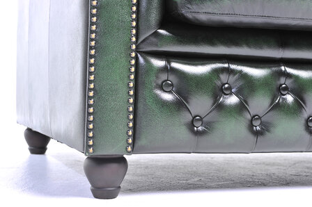 Chesterfield Original Antiek Groen 1 + 1 + 3 zits