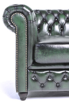 Chesterfield Original Antiek Groen 1 + 1 + 3 zits