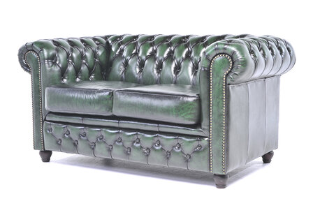 Chesterfield Original Antiek Groen 2 + 3 zits