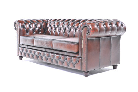 Chesterfield Original Antiek Bruin 2 + 3 zits