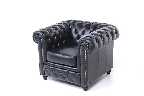 Chesterfield Fauteuil Original Leer | Zwart | 12 jaar garantie