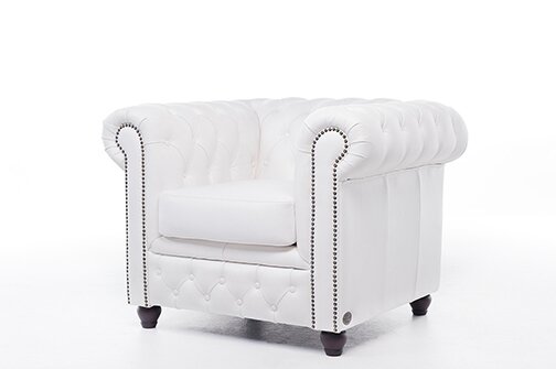 Chesterfield Fauteuil Original Leer | Wit | 12 jaar garantie