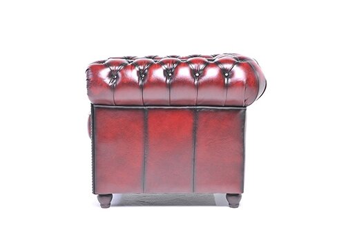 Chesterfield Fauteuil Original Leer | Antiek Rood | 12 jaar garantie