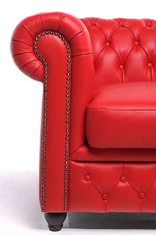 Chesterfield Fauteuil Original Leer | Rood | 12 jaar garantie