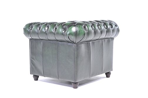 Chesterfield Fauteuil Original Leer | Antiek Groen | 12 jaar garantie