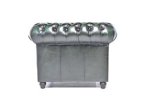 Chesterfield Fauteuil Original Leer | Antiek Groen | 12 jaar garantie