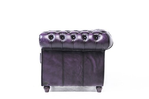 Chesterfield Fauteuil Original Leer | Antiek Paars | 12 jaar garantie