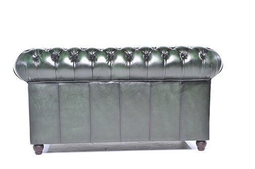 Chesterfield Bank Original Leer | 2-zits | Antiek Groen | 12 jaar garantie